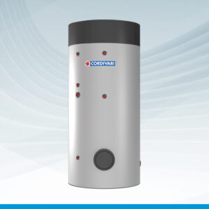 BOLLY PDC  DEPOSITO CON MODULO DE INTERCAMBIO PARA BOMBA DE CALOR CON 0, 1 ó 2 SERPENTINES de 300 a 750 L.