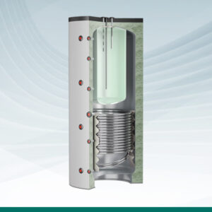 COMBI2  DEPOSITO DE INERCIA CON ACUMULADOR DE ACS Y UN SERPENTIN de 500 a 2000 L.