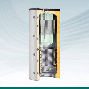 COMBI 3 DEPOSITO DE INERCIA CON ACUMULADOR DE ACS Y DOS SERPENTINES de 500 a 2000 L.