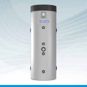 PUFFERMAS DOMUS  DEPOSITO DE INERCIA Y PRODUCCION DE ACS INSTANTANEA PARA BOMBA DE CALOR de 200 y 300 L.